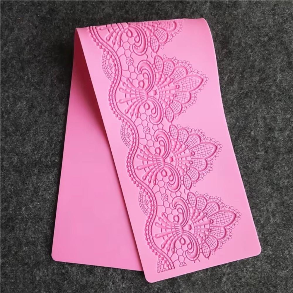 Flexible Floral Border Mold Silicone Fondant Embossing Mat New Cake Lace Mat Fondant Crafting