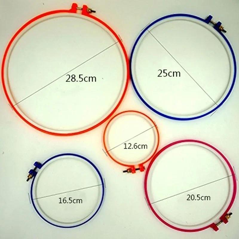 5 Pezzi/Set Set Cerchietti in Plastica per Ricamo Punto Croce Cerchio Telaio Regolabile Strumenti da Cucito Forniture Fai da Te Abbigliamento Forniture per Cucito