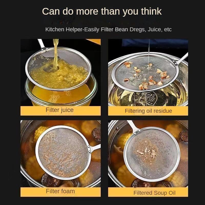 1 ks Sítko z nerezové oceli 304 Superjemné Pěnící Kuchyňské Sítko na sójové mléko Sítko do chafing dish Sběračka oleje Sítko sbírá