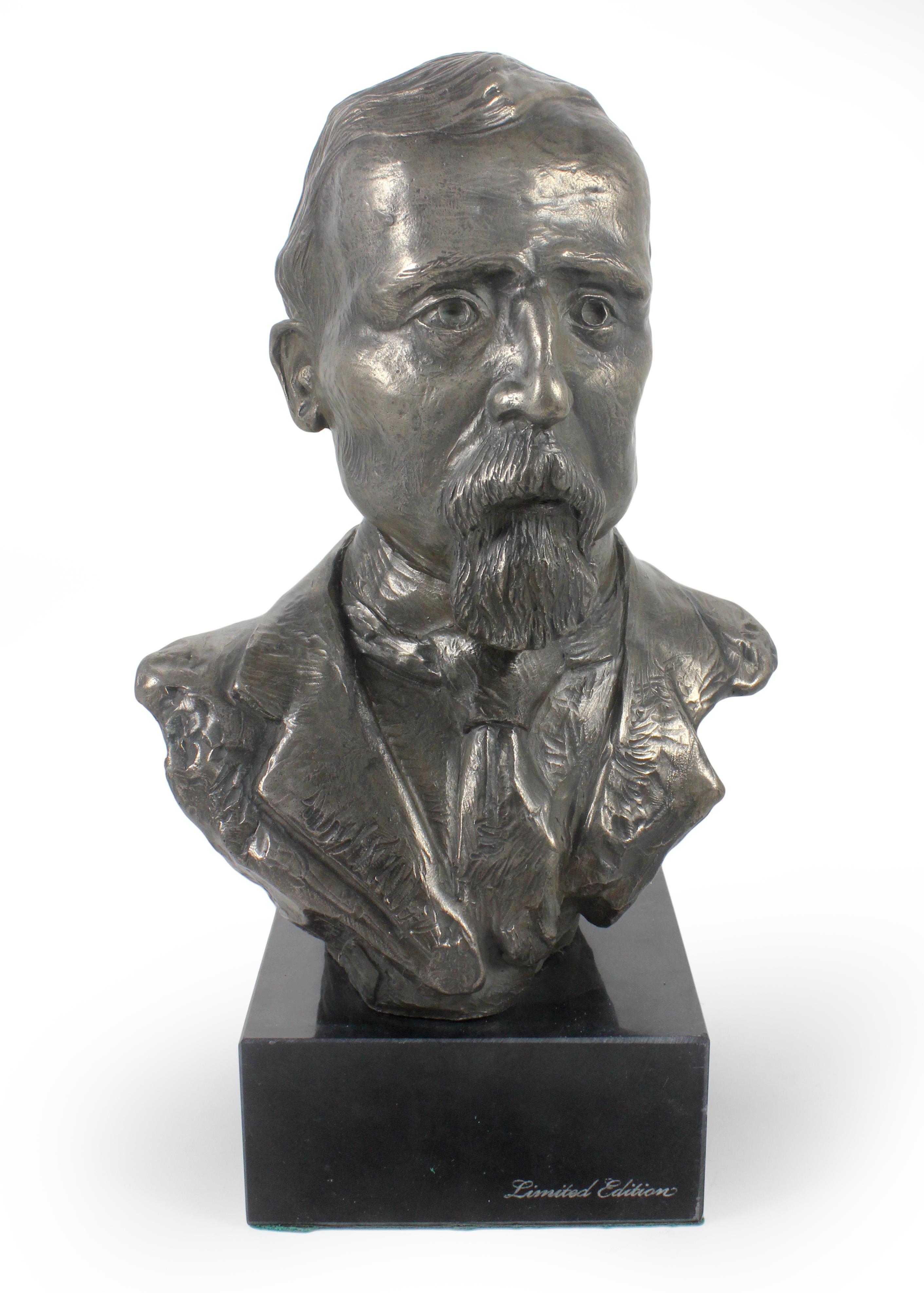 

Henryk Sienkiewicz - marble bust, statuette of a famous person, decoration for office, school, and hotel by the Art-Dog brand коричневий