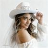 Braut Cowboy Cowgirl Hut Schleier Nashville Austin Junggesellinnenabschied Hennenparty Braut zu sein Brautjungfer Geschenk Hochzeit Brautdusche Dekorieren