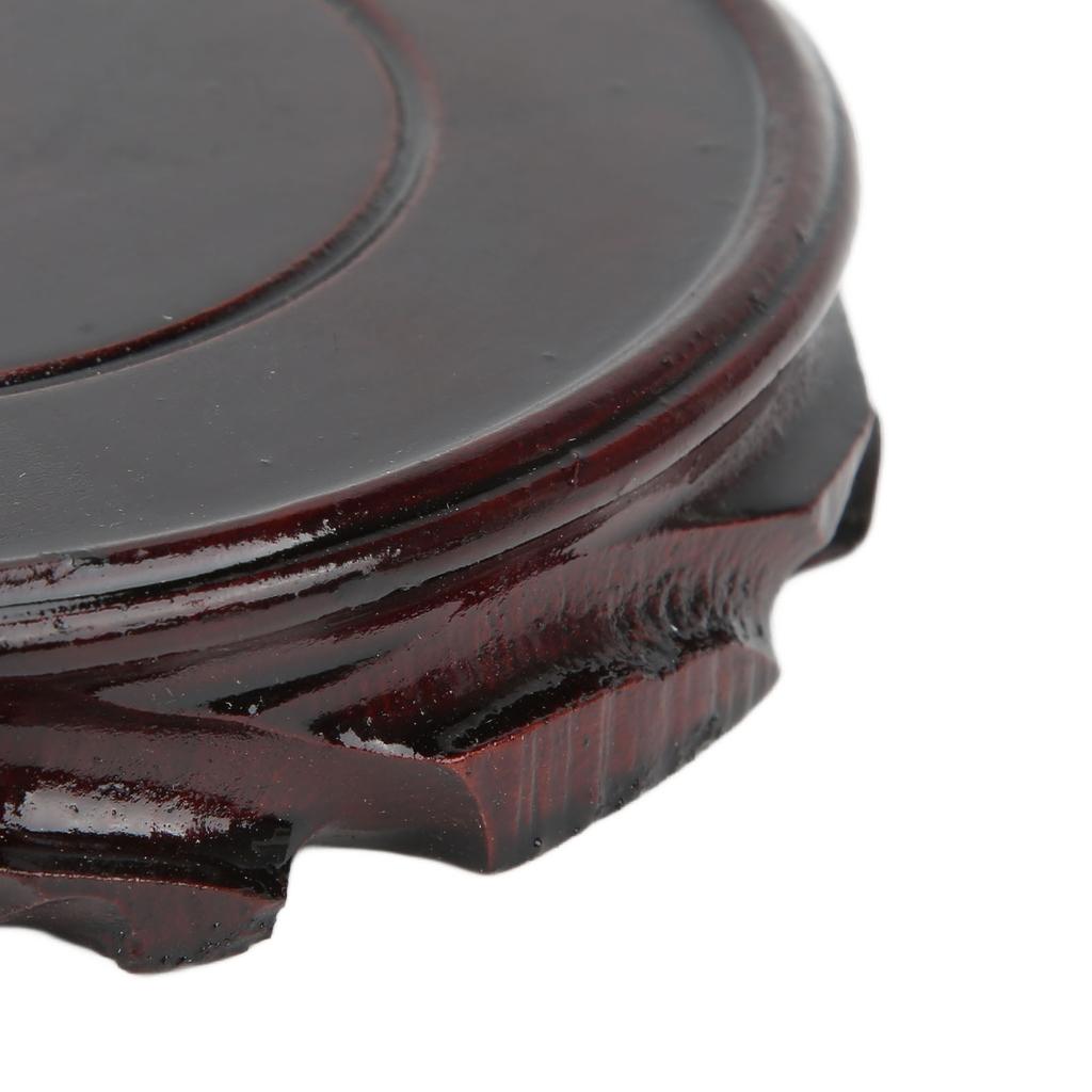 Round Wooden Base Multifunctional Retro Carving Elegant Wooden Display Stand for Home Decoration Gift