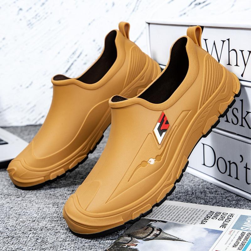 

Мужские короткие водонепроницаемые и нескользящие резиновые сапоги с утолщенной подошвой, износостойкая резиновая обувь, уличная рабочая обувь, кухонные водные сапоги, прочные 44
