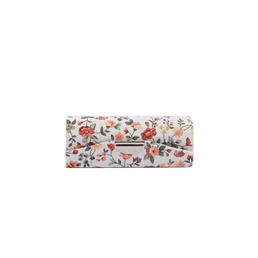Lipstick Storage Cosmetic Bags with Mirror Small Flower Printing Lipstick Box Lipstick Holder Lipstick Case Packaging Box