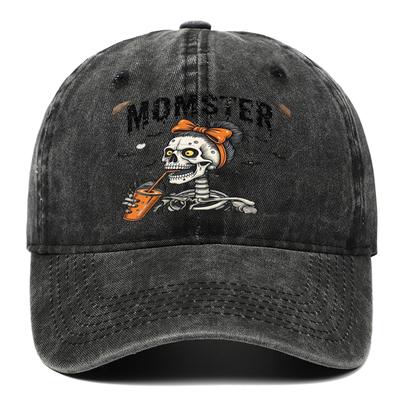 Halloween Skeleton Baseball Hat Men's and Women's Alphabet Pattern Hat Adjustable, Suitable for Outdoor Sports Sunscreen