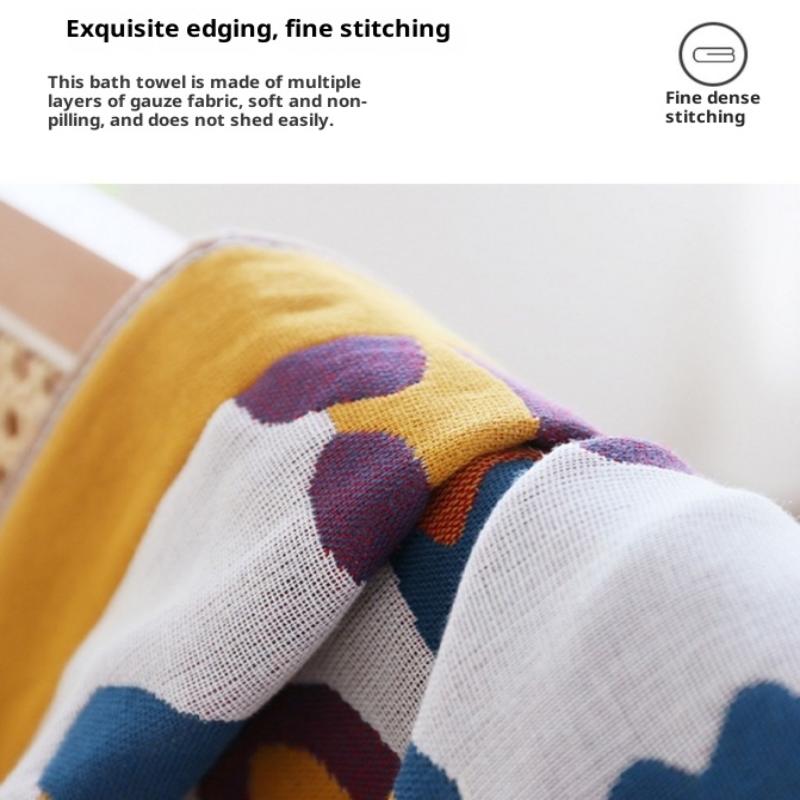 Large Gauze Towel, Thick And High-Quality Fabric (80*160Cm), 4-Layer Woven Towel, Good Water Absorption Excellent Breathability