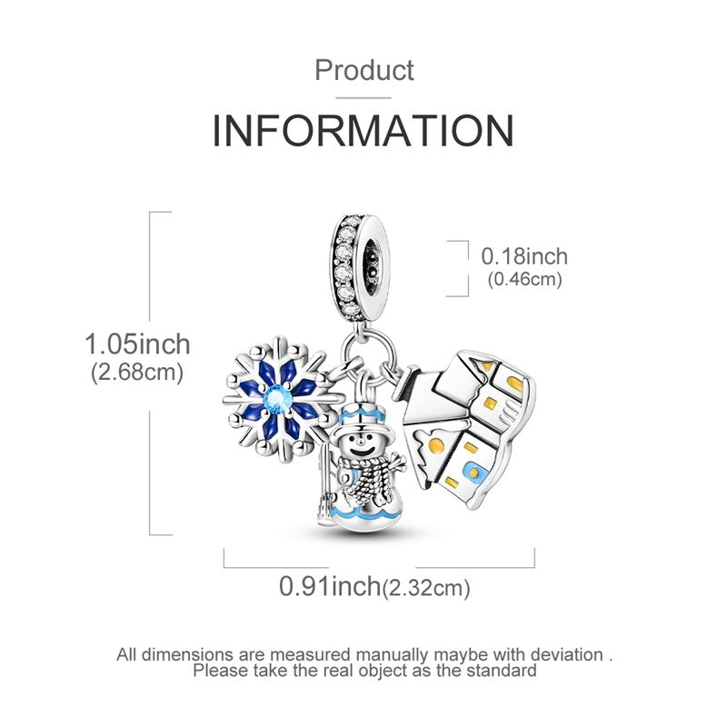 Original Copper Charms Beads Snowflake Snowman Penguin Snow Boots Dangle Fit Women Original Bangle Bracelet