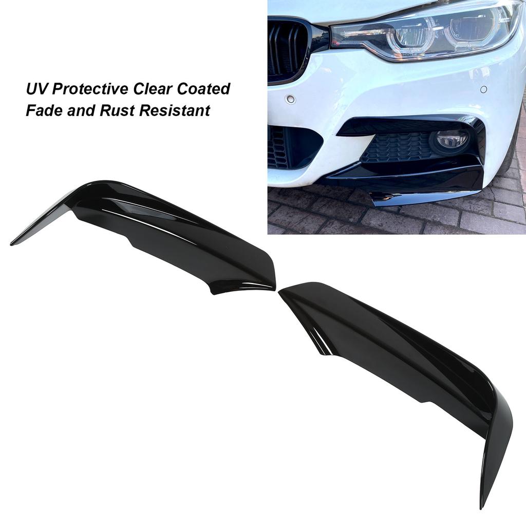 2pcs Front Bumper Vent Canard Splitter Left Right ABS Wind Knife Replacement for 3 Series F30 F31 F3 320i 328i M Sport