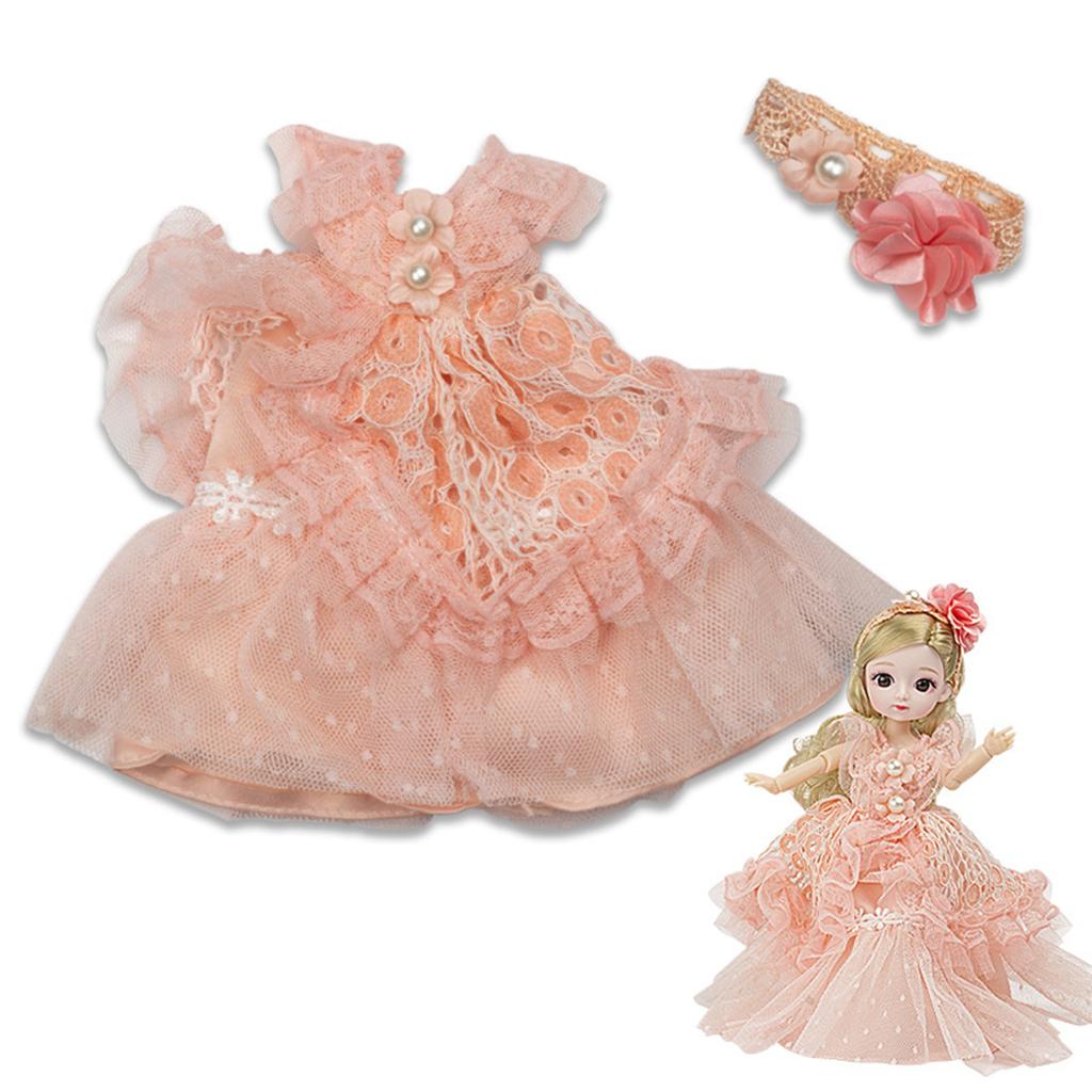 Exquisite Beautiful Dolls Clothes Mini Dress Cloth Clothing Dress Band 20cm Girl Doll Kids Toys No Doll