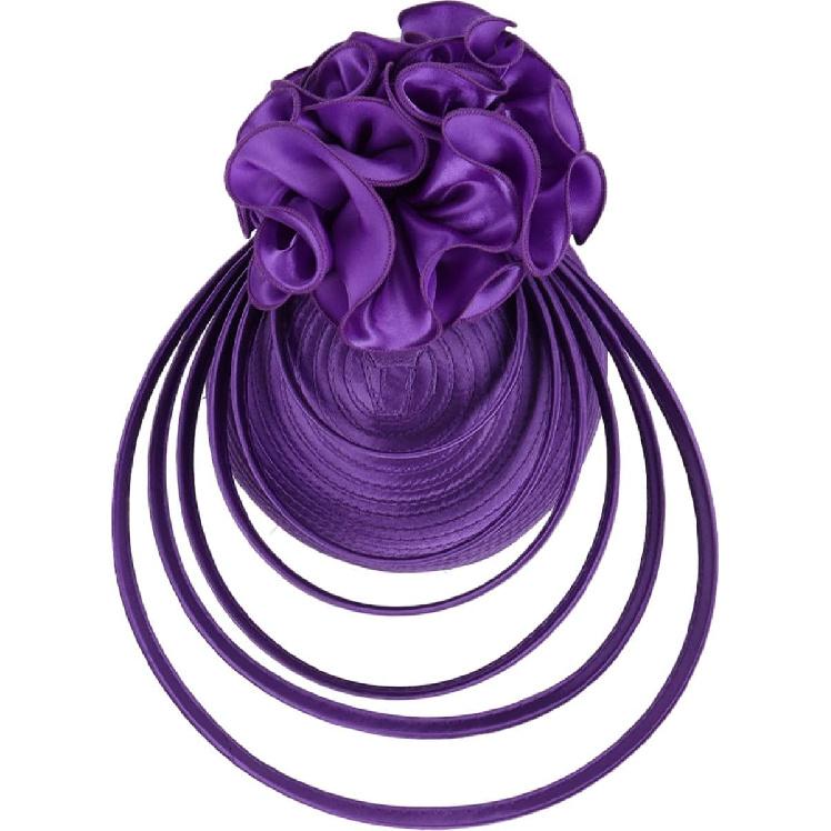 Pārspīlēta violeta fascinatora cepure Retro līgavas