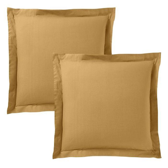 Parure de draps 6 pièces "Premium" pour lit 140 x 190 cm Coton Pur - Prémium Miel -
