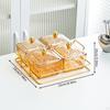 Compartmentalized Serving Tray with Removable Bowls and Lid for Snacks Fruits