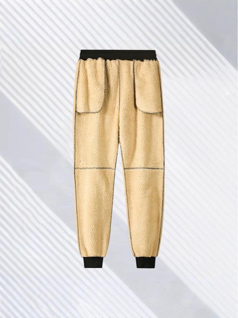 Men's Cross-Border Fleece-Lined Sweatpants 2025 - Winter Joggers with Thick Lamb's Wool, European Size.