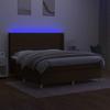 VidaXL Slatted Bed Base with Mattress and LED, Upholstered Bed, Double Bed, Adult Bed for Interior Bedroom, 3138896