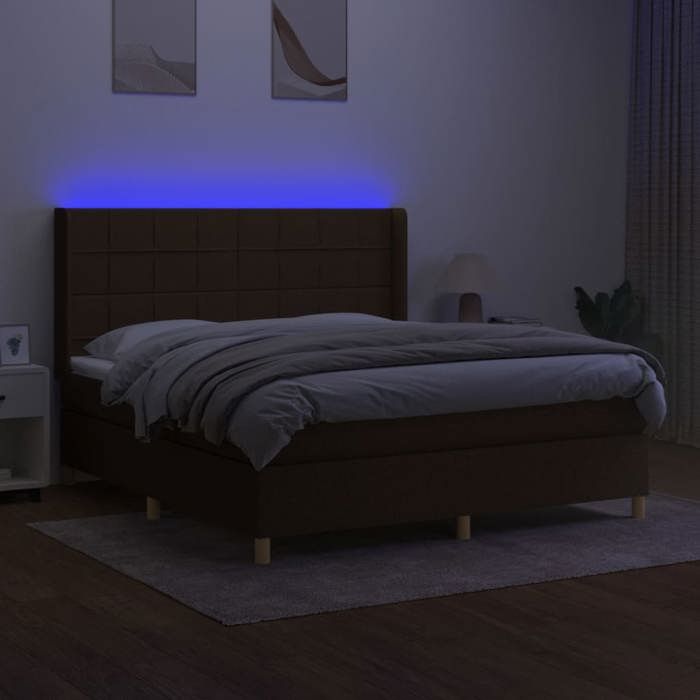 VidaXL Slatted Bed Base with Mattress and LED, Upholstered Bed, Double Bed, Adult Bed for Interior Bedroom, 3138896