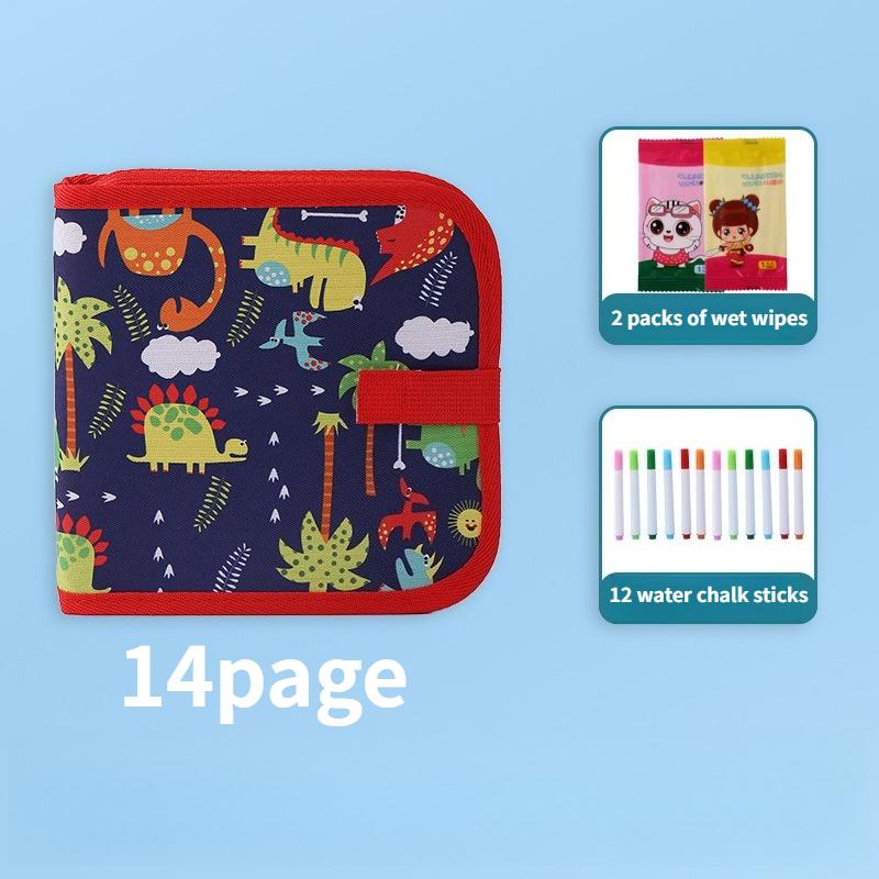 Löschbares Kritzelbuch für Kinder, Kleinkindspielzeug, wiederverwendbare Zeichenblöcke mit 12 Aquarellstiften, Vorschulspielzeug, Reise-Schreib-Malset