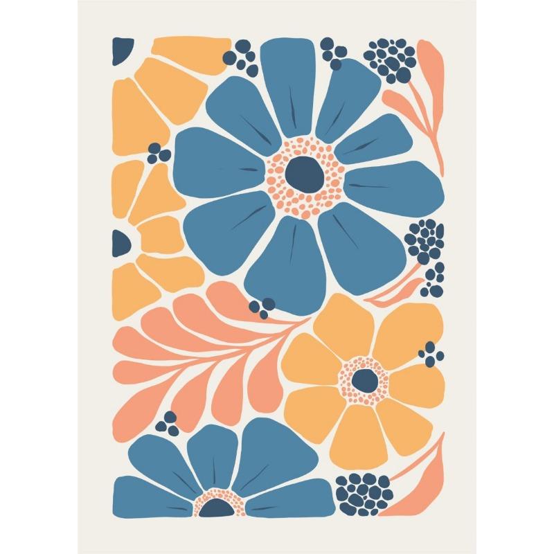 Flower Poster Canvas Painting Abstract Art Flower Market Print Nordic Style Wall Art Picture for Living Room Home Decoration