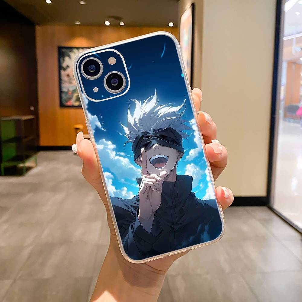 Favorite Anime Characters-S-Satoru G-Gojo Phone Case For iPhone17,16,15,14,13,12,Pro Max, Plus   Soft Silicone Transparent Cover