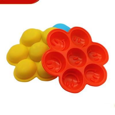 7 delikli silikon buz kalıbı buz kutusu yaratıcı gülen yüz silikon buz kalıbı kalıp silikon kalıp