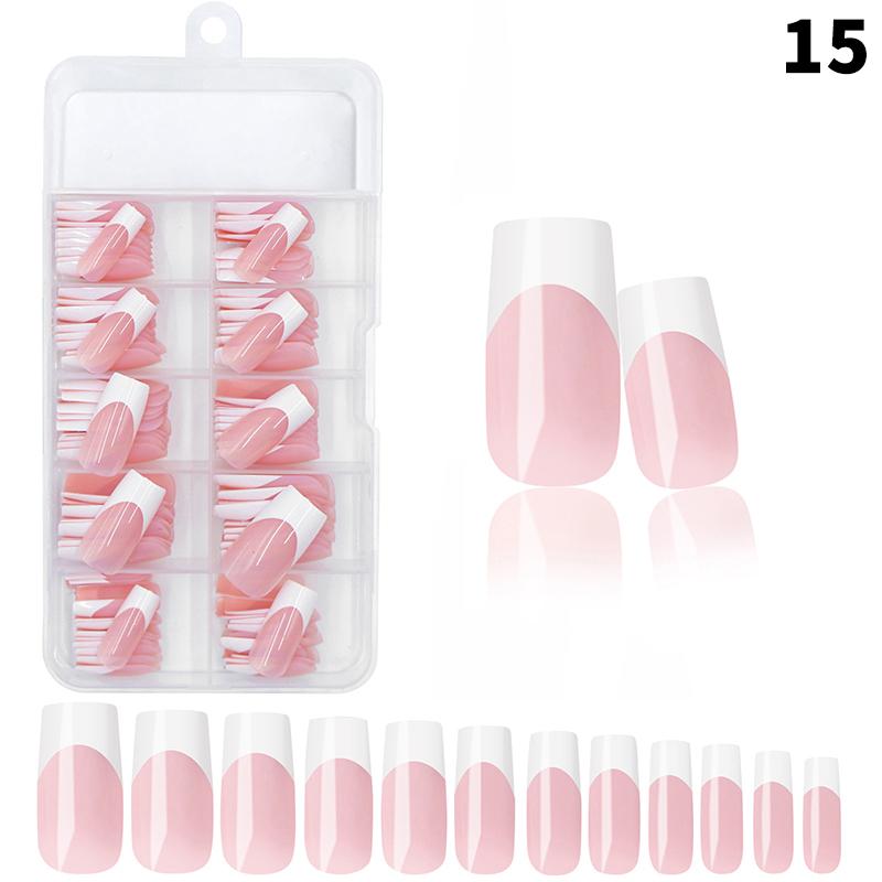 120 buc/cutie Unghii French Press On Nude Roz Mat 12 mărimi Pătrate Extra Lungi Acoperire Completă Gel Moale Vârfuri Unghii False Extensie Unghii