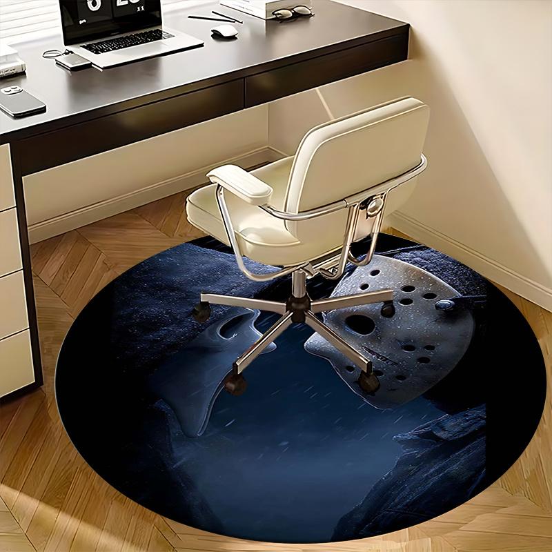 Ghostface Mask,Hockey Mask Chair mat Round Rug Office carpet, Non slip, Suitable for Living Rooms, Bedrooms,Decor1205725a