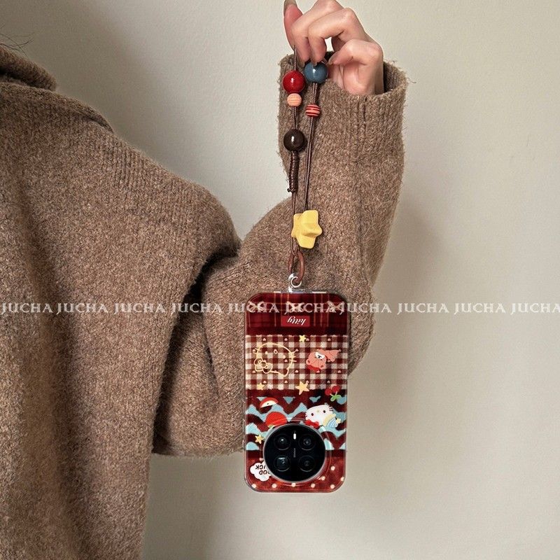 Applicable to Honor magic8pro mobile phone case ins wind cold honormagic7 atmosphere kitty cat splicing plaid