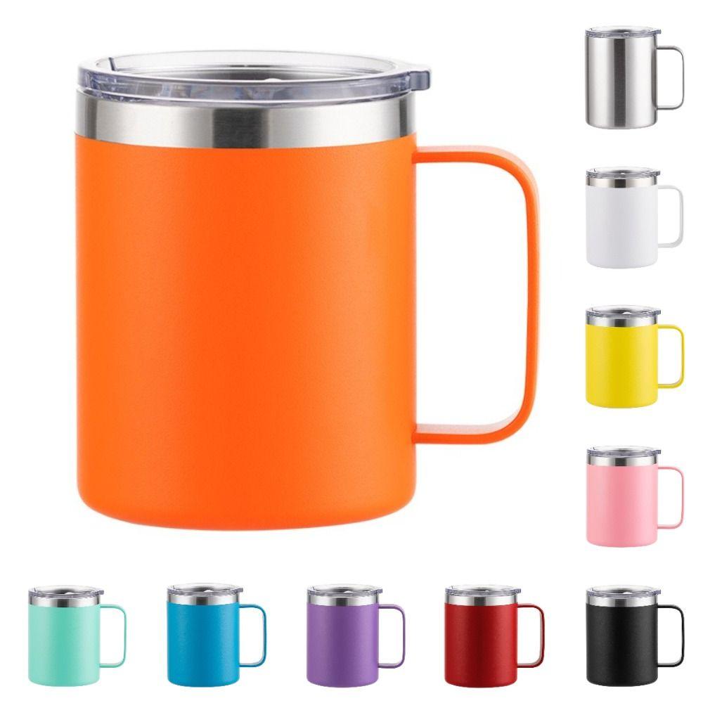 Double-layer Insulated Water Bottle Stainless Steel Thermos Cup Handle Mug  Outdoor Sports