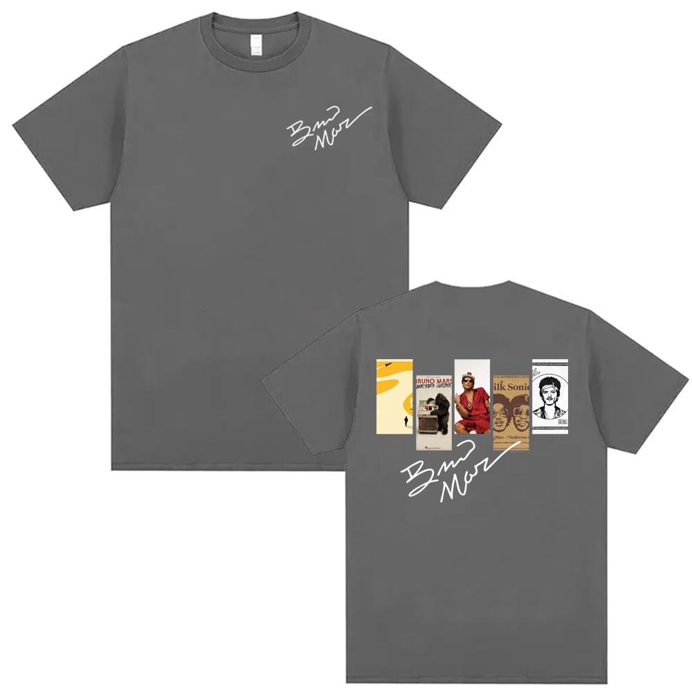 Bruno Mars Music Album 2026 Tour Cover T Shirts Unisex Women Fashion Hip Hop Punk Style Tshirts Cotton Casual High Quality T Shirt