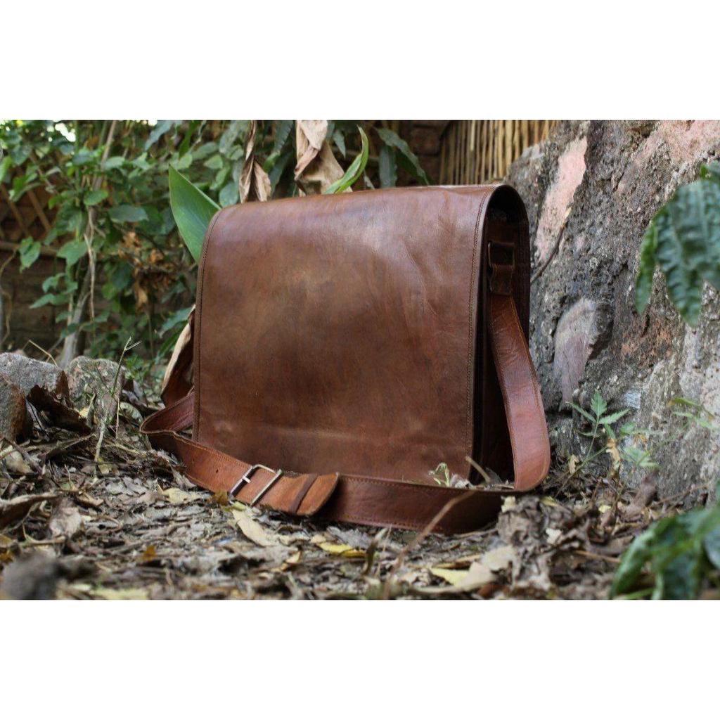 Men's Genuine Leather Vintage Laptop Messenger Handmade Briefcase Bag Satchel