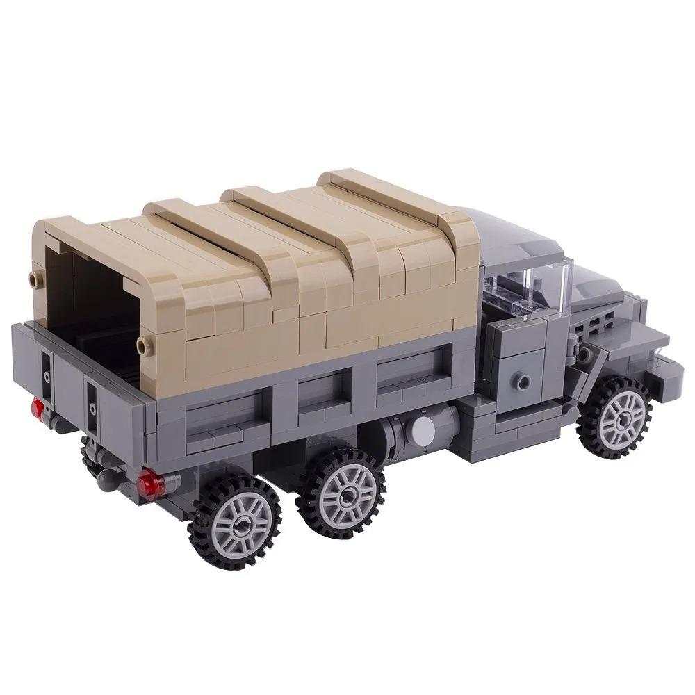 MOC WK2 Deutscher Militärpanzer Fahrzeug gepanzertes Auto Bausteine Set Kriegsszene US-Soldaten Transporteur Steine Spielzeug Jungen Geschenk