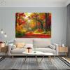 Red Maple Tree Autumn Tapestry Nature Landscape Wall Blanket for Bedroom Photography Background