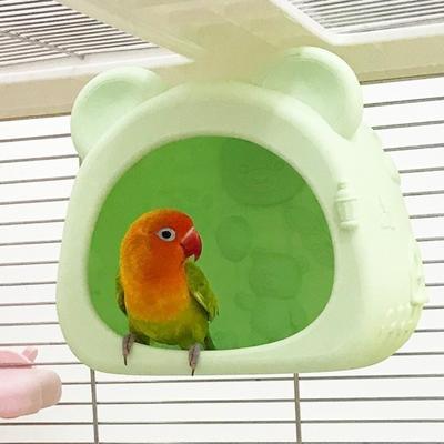 Warm Light Bird Breeding Nest Bear Shape Hanging Ambient Light Birdcage Decorative Multi-Purpose Squirrel Bed Garden Decor