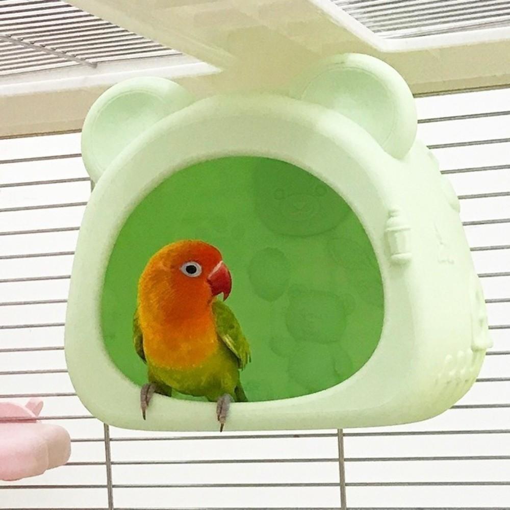 Warm Light Bird Breeding Nest Bear Shape Hanging Ambient Light Birdcage Decorative Multi-Purpose Squirrel Bed Garden Decor