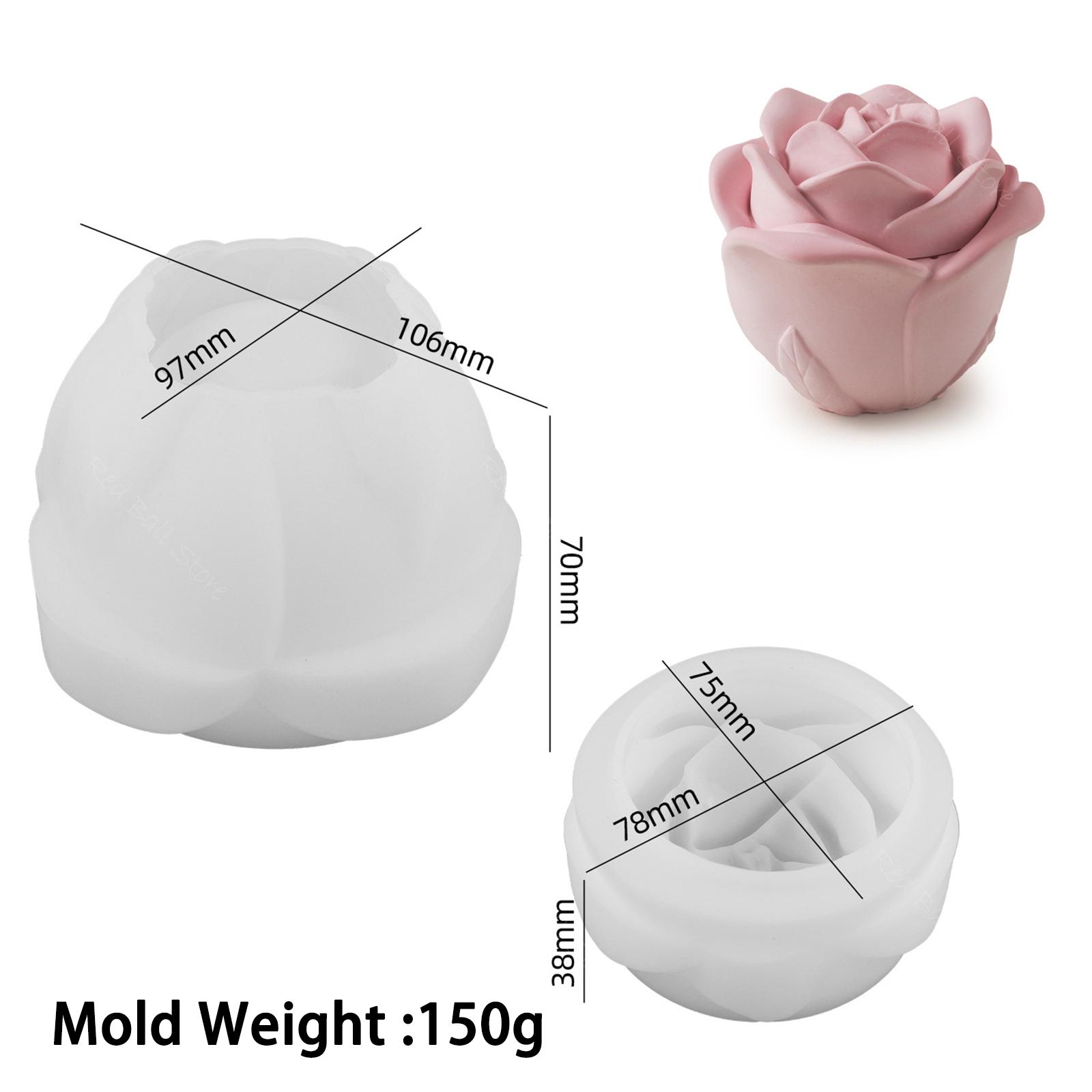 

Банка для свечей в виде розы, бетонная силиконовая форма, смоляные формы для хранения цветов, 3D-формы для подсвечников, формы для гипсовых коробок