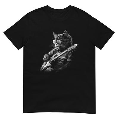 Katzen T-Shirt Gitarrenspieler Tee Kätzchen Katzen Liebhaber Haustier T-Shirt Unisex Design