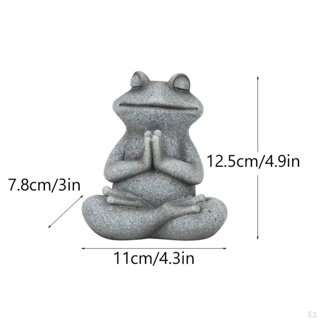Meditierender Meditationsfrosch Statue Ruhiger SteinTexturiertes Dekor für Regal,