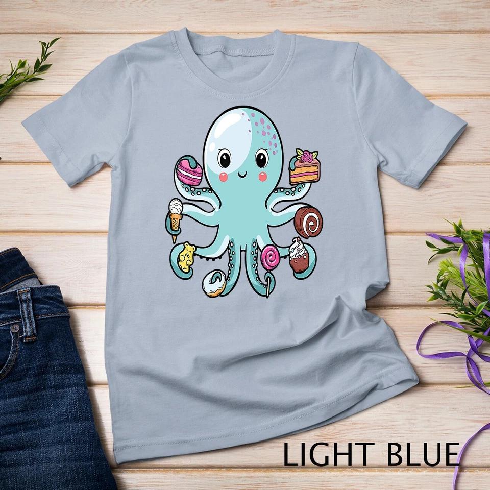 Octopus Octopus Cake Tentacles Marine Animals Children Unisex T-shirt 5 M