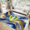 Leeds United Fußball Design Kristall Samt Teppich Gemütlich Kein?Rutschfester Teppich mit Aufdruck für Schlafzimmer Wohnzimmer Eingang