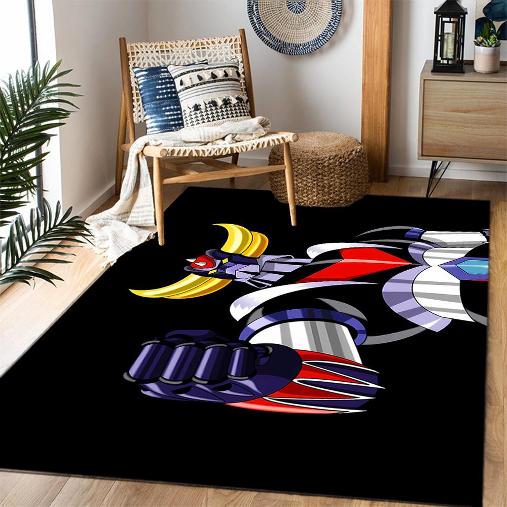 Goldorak robot Themed Anti-Slip Rugs - Polyester Home Decor, Suitable for Bedrooms, Living Rooms, Doorways, Studios, and Decorations