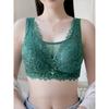 Floral Lace V-Neck Wireless Bra Comfortable Breathable Bralette for Everyday Wear