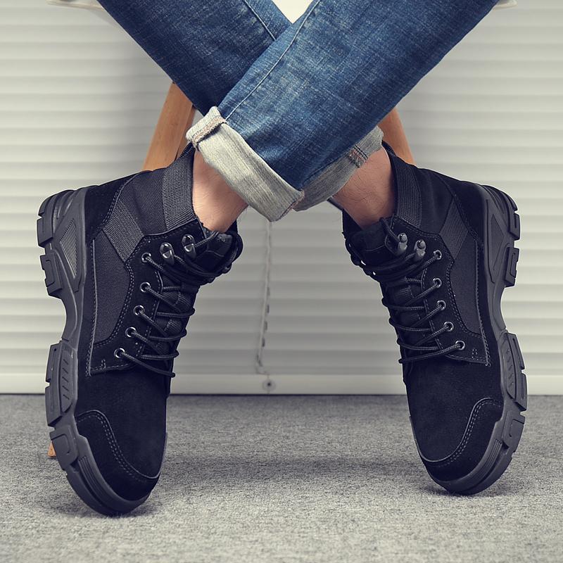 Quality Man Autumn Winter High Tops Sneakers Male Martin Ankle Boots Tooling Shoes Motorcycle Boots Retro Labor Work Oxfords