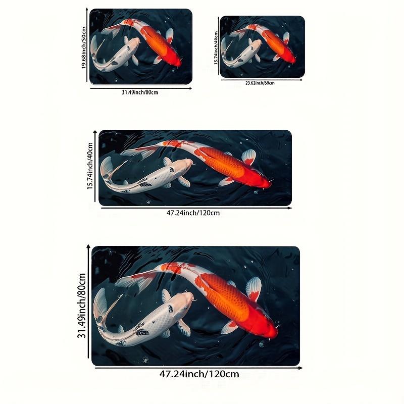 1 Stück Anti-Ermüdungs-Küchenteppiche, Fischdruck Wasserdicht Rutschfest Dick Gepolsterte Küchenmatte Hochbelastbare Komfort-Stehmatte für Küche