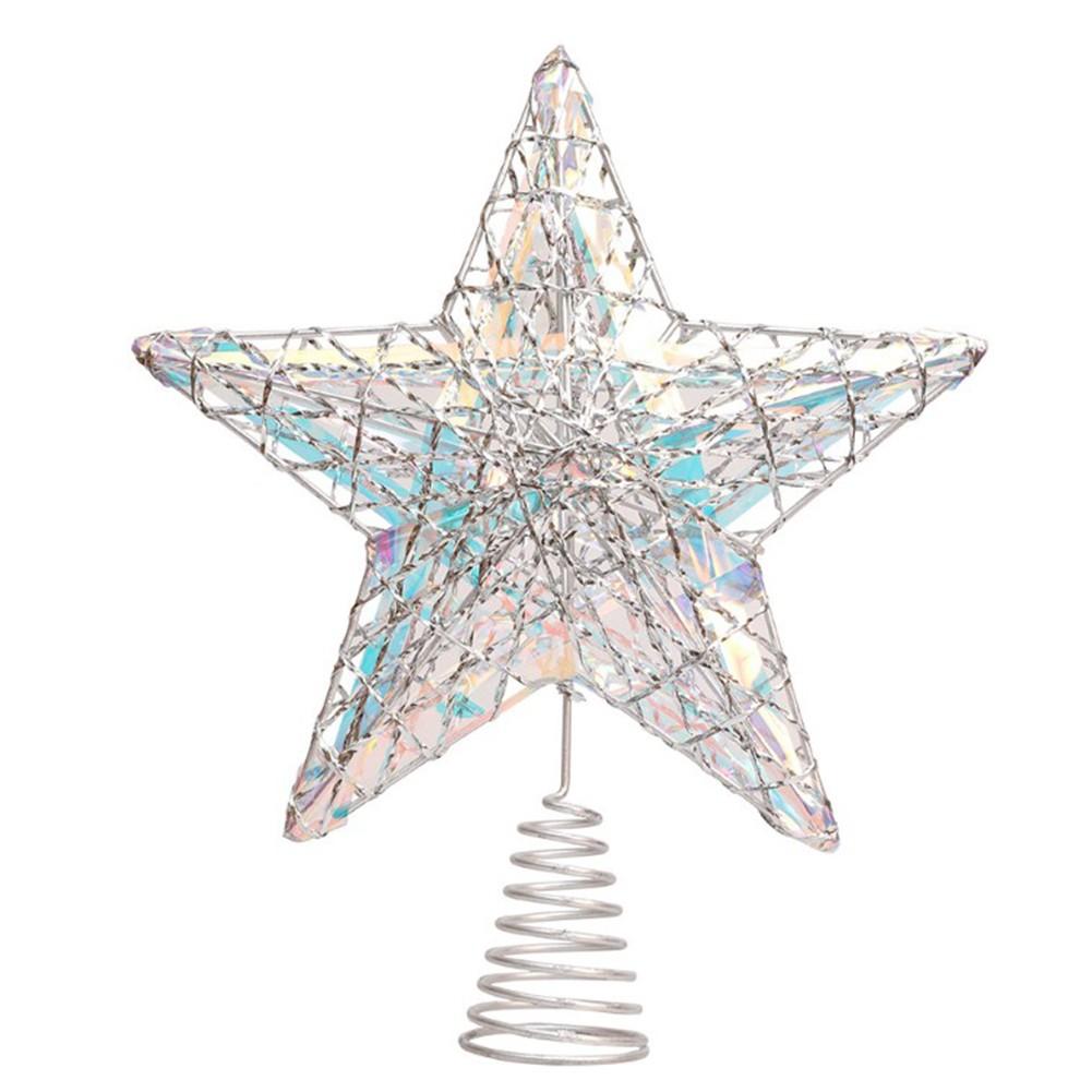 

Christmas Decoration Christmas Tree Top Star Five-pointed Star Silver