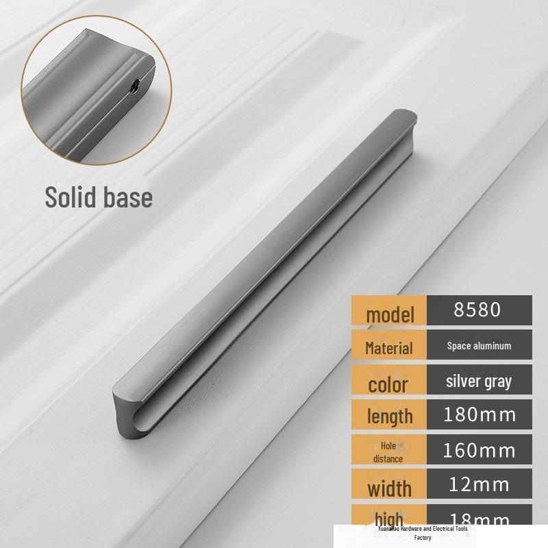 Černá a šedá moderní luxusní úchytka zásuvky skříňky