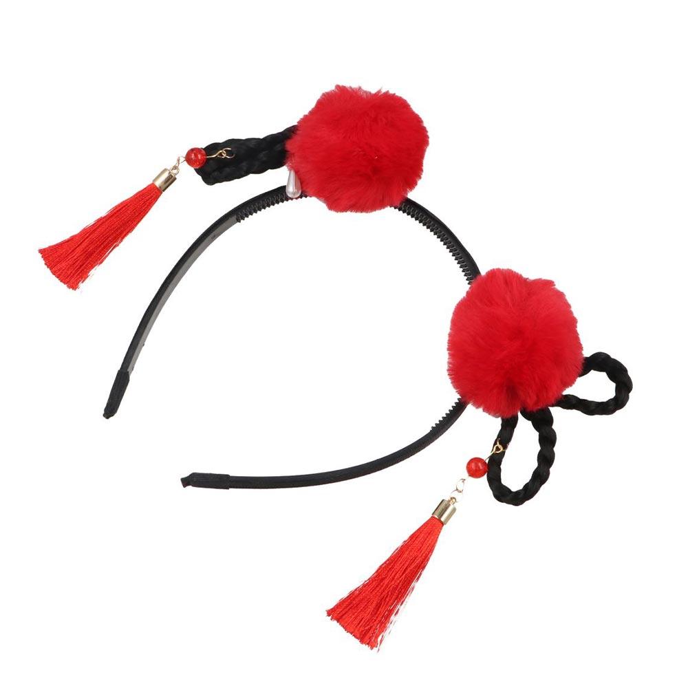 Pearl Bow Tassel Hanfu Hair Hoop Children's Headband Chinese Style Hair Band New Year Headress