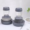 Automatic Liquid Dispensing Pot Washing Brush: Multifunctional Press-Type Kitchen Sponge Brush.