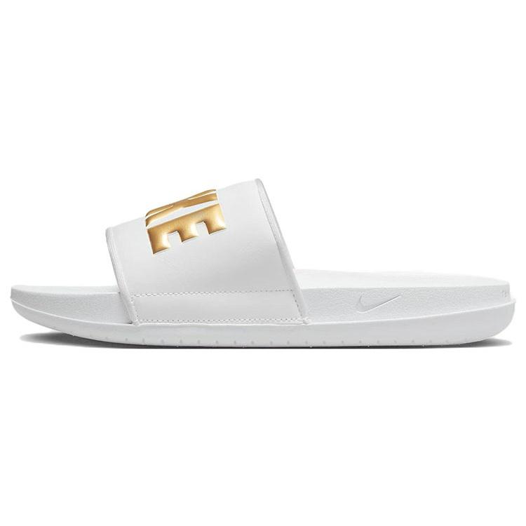 (WMNS) Nike Offcourt Slide White Metallic Gold Women s BQ4632-106 EU 35.5