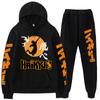 Volleyball Boy Hoodies Pants Sets Anime Suit Sweatshirt Streetwear Men Women Pullover Suit Tracksuit Sportwear Spring Autumn
