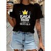 Women's Funny Russian Wife Slogan Print T-Shirt Casual Crew Neck Short Sleeve Legend Tee