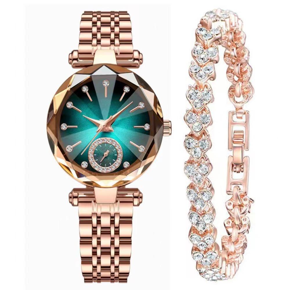 Exquisite Rhinestone Quartz Watches Luxury Rose Gold Watch Women's Wristwatch  Festival Gift